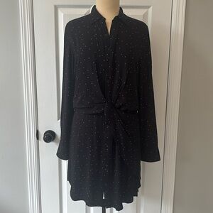 Rag & Bone Lucas Twist Front Shirtdress Black M